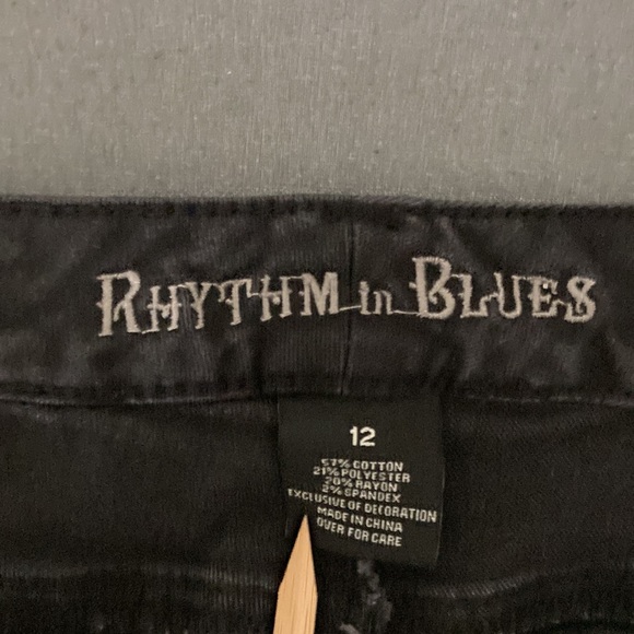 Rhythm in Blues black denim jeans size 12 57%cotton 21%polyester 2%spandex - Picture 8 of 10